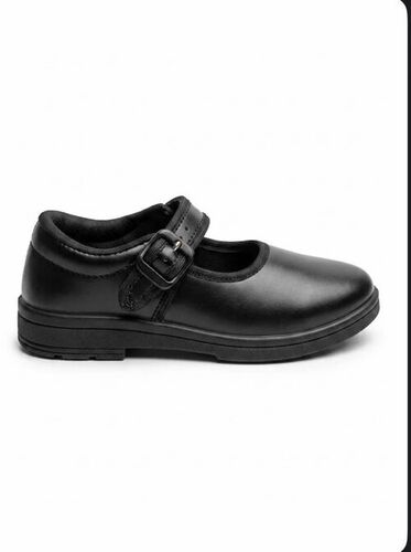 Girls Black Pvc School Shoes