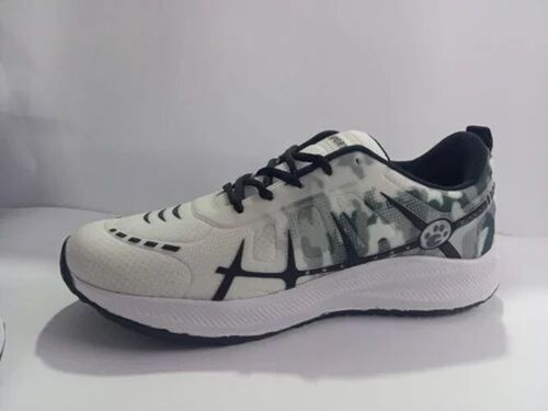 Mens Sports Running Shoes - White & Black, All Size | Lace Closure, Comfortable, Stylish, New, Box Packaging