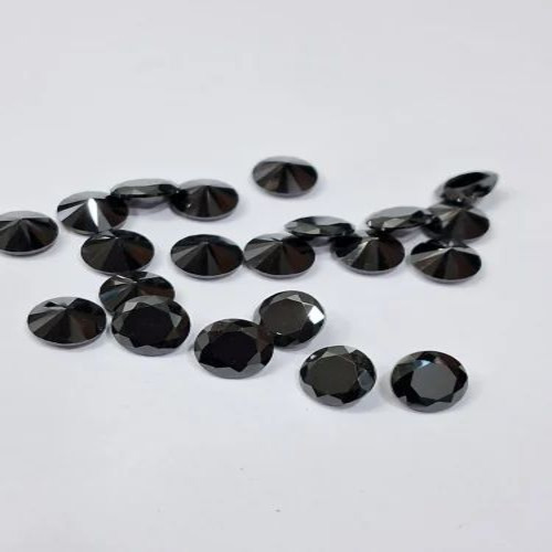 Round Black Colour Cubic Zirconia Stone