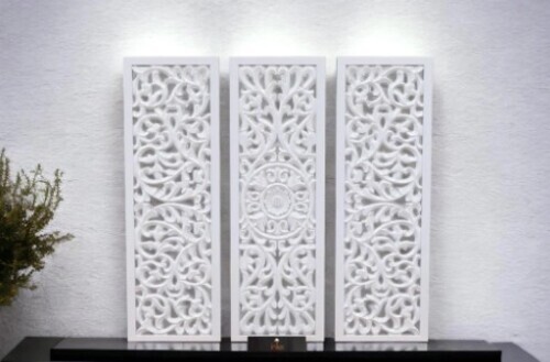 White 3d Mdf Wall Panel