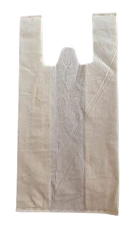 White Plain Non Woven W Cut Bag