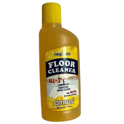250 Ml Regimen Lime Floor Cleaner - Plastic Bottle, Yellow | Removes Dirt, Dust, Stains, Fresh Lime Fragrance
