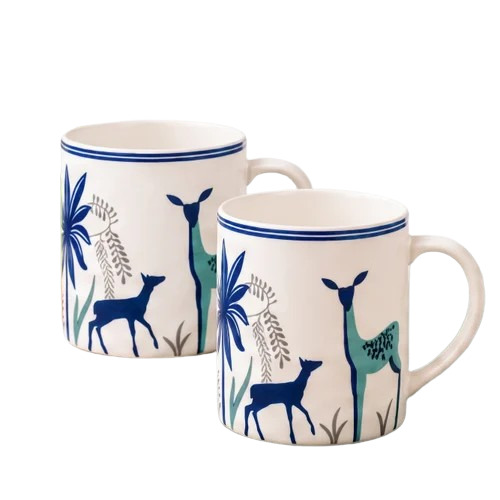 Blue Deer Handmade Ceramic Coffee/Milk Mug