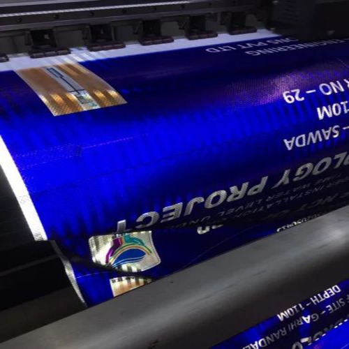 Blue Reflective Vinyl Print
