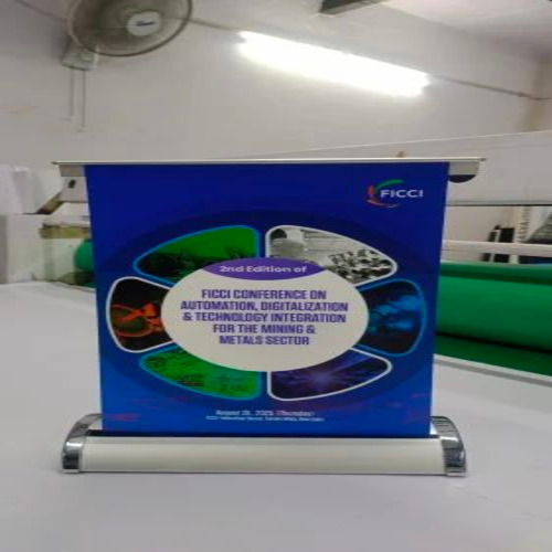 Blue Tabletop Roll Up Standee
