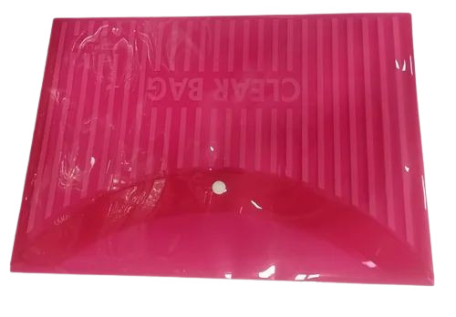 Red Color Button Plastic File Folder