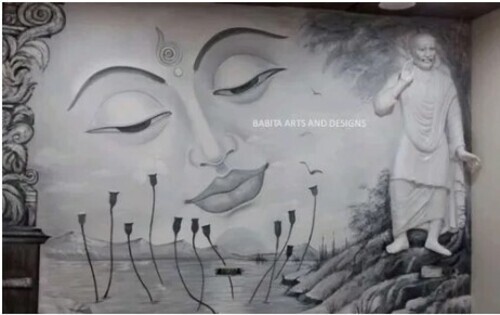 Sai Baba Wall Mural By Babita Arts & Designs