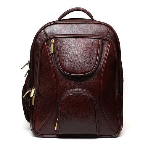 Brown Leather Laptop Backpack