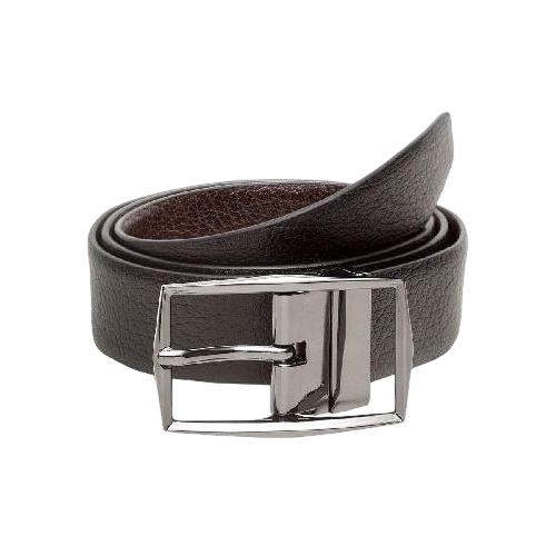 Men Solid Black Leather Belt