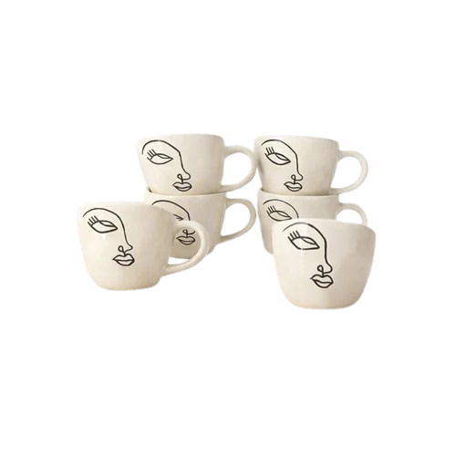 120 Ml Ceramic Tea Cup Set Of 6