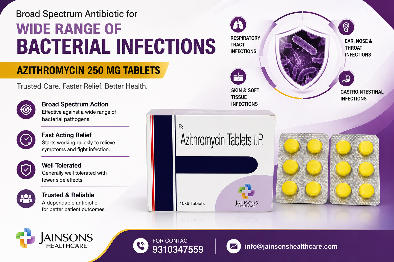 Azithromycin Third Party Manufacturer - Color: White