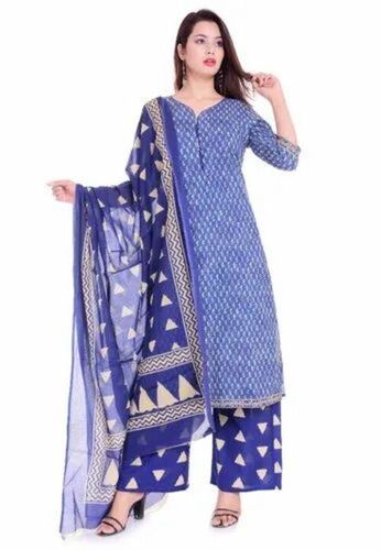 Blue Color Ladies Cotton Salwar Suits