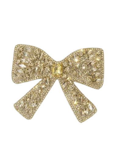 Golden Hair Bow Clips - Fabric, Standard Size, Golden | Modern Design, Comfortable, Eco Friendly