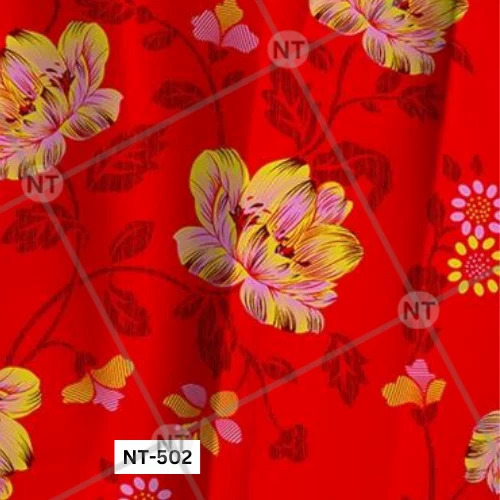 Red Polyester Warp Knit Fabric