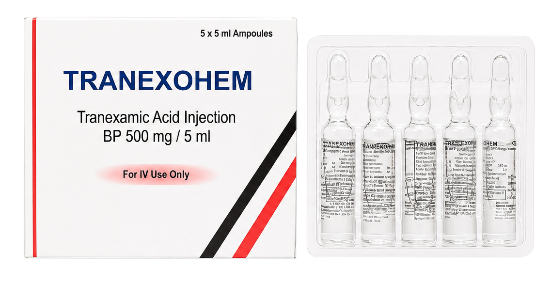 Tranexamic Acid Injection Bp 500 Mg Per 5Ml 5X5 Ampoules - Physical Form: Liquid