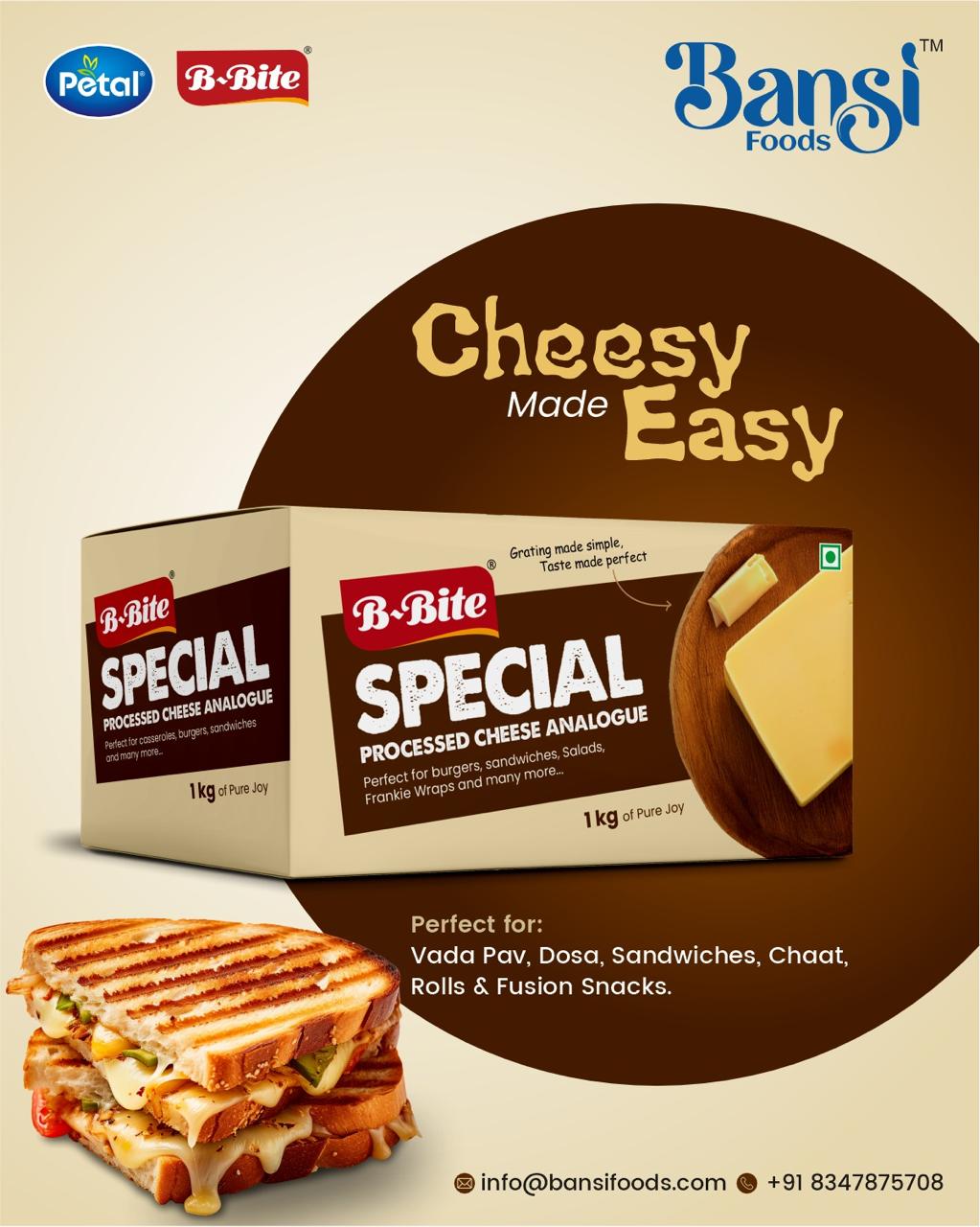 B-Bite Special Analogue Cheese Block - Fat Content (%): 21 Grams (G)
