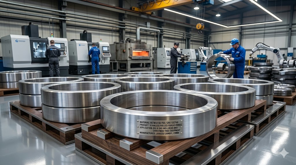 A182 F55 Uns S32760 Super Duplex Forgings For Offshore Oil Gas Marine Pump Shafts Valve Stems Drill Collars Flanges And Rings - Color: Silver
