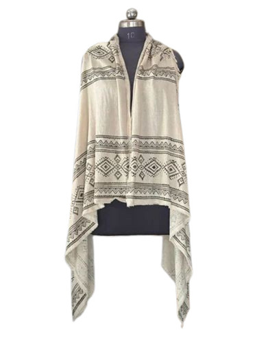 Beige Ladies Cotton Poncho - Design: Standard