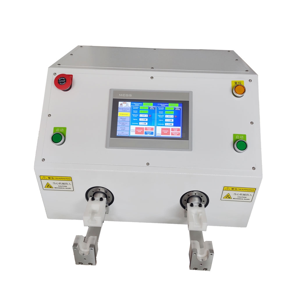Dual Station Nut Tightening Machine Automatic Screw Fastening Equipment For Electronics Assembly - Color: White