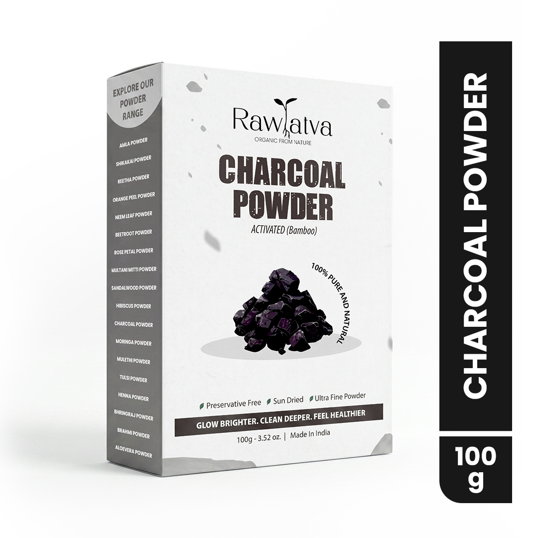 Raw Tatva Activated Bamboo Charcoal Powder - Weight: 100 Grams (G)