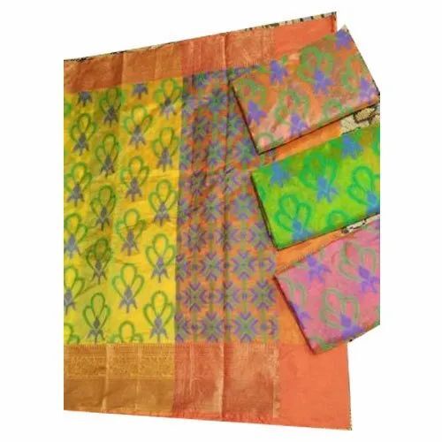 Zari Border Printed Silk Saree