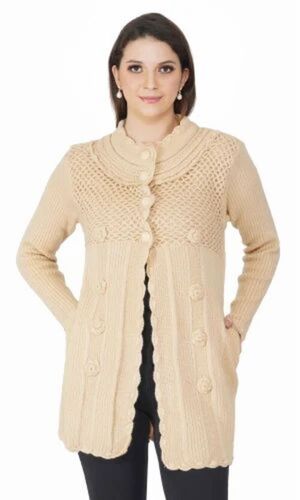 Beige Ladies Woolen Sweater