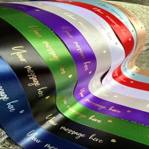 Leaf Printing Satin Ribbon