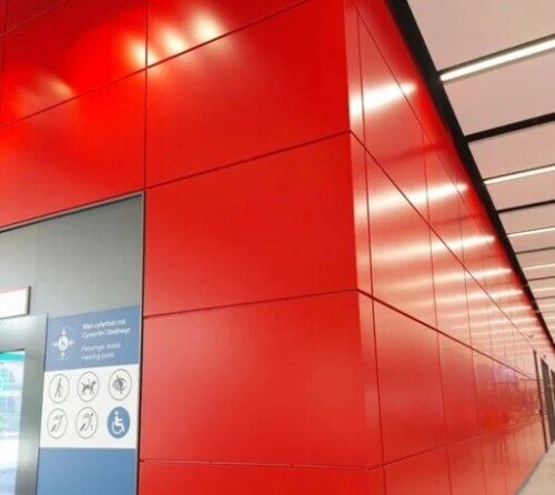 Red Aluminium Exterior Wall Panel