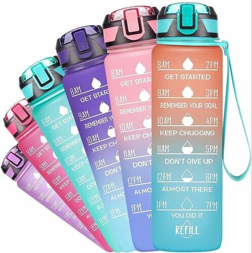 Water Bottle With Motivational Time Marker