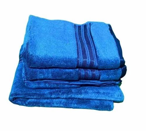 Blue Color Cotton Bath Towel