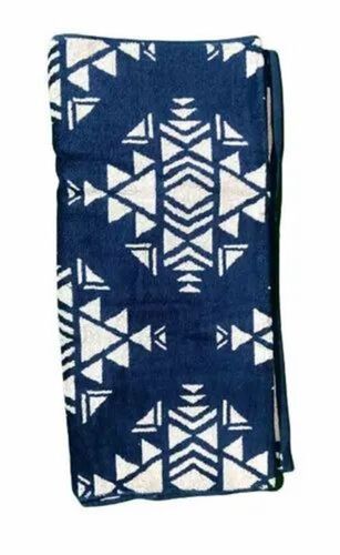 Blue Yarn Dyed Bath Towel