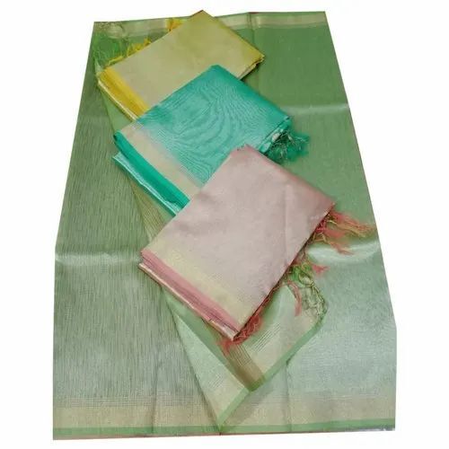 Colored Plain Tissue Saree