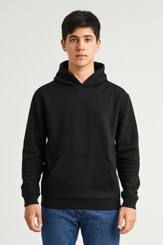 Plain Black Man Hoodies