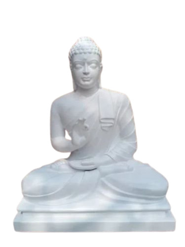 White Frp Lord Buddha Statue