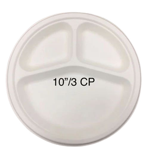 White Sugarcane Bagasse Plate