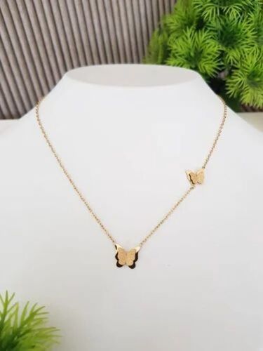 16 Inch Stainless Steel Gold Plated Chain Pendant