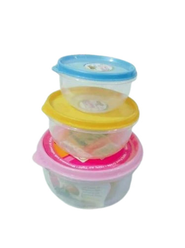Transparent Round Plastic Container 3pc Set