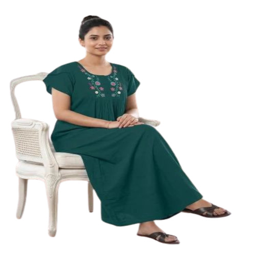 Women Green Cotton Nighties