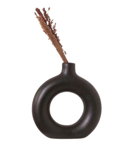 Black Color Ceramic Flower Vase