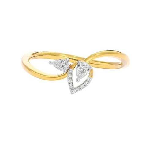 Budding Leaf Diamond Ring - Diamond Cut: Excellent