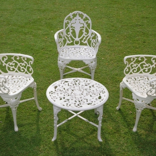 Cast Iron Garden Chair Table Set - Assembly: No Assembly Required