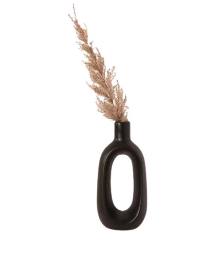 Decorative Ceramic Flower Vase - Color: Black