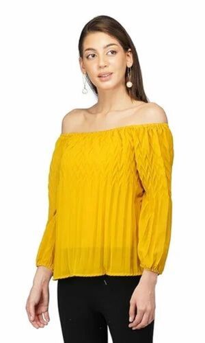 Ladies Georgette Off Shoulder Top