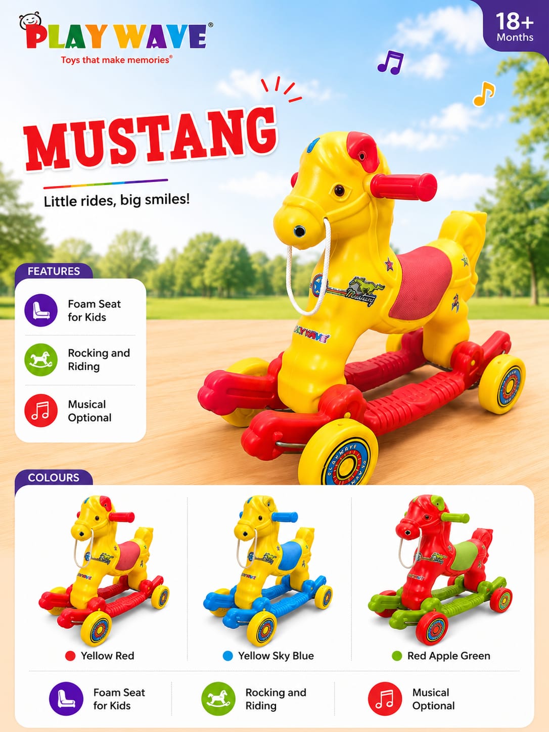 Mustang (Playwave) Rocking And Rider - Age Group: 1.5 To 3 Years