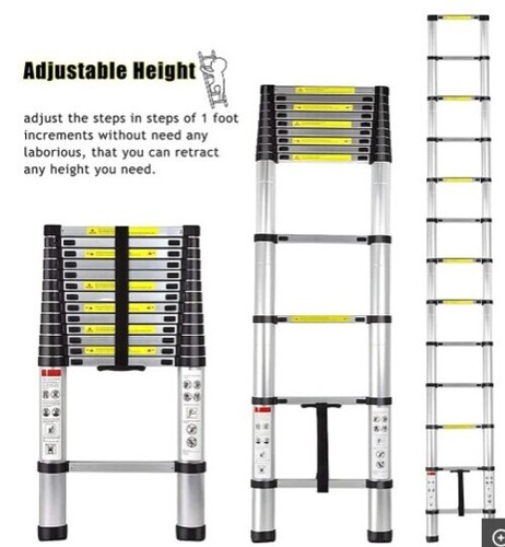 18 Feet Adjustable Telescopic Ladder Aluminium