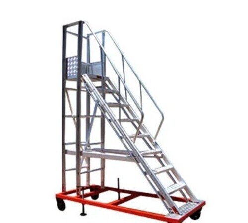 Aluminium Trolley Ladders With Pu Castor