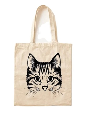 Cat Print Cotton Bag