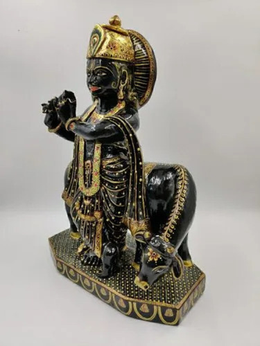 Gemstone Krishna Statue