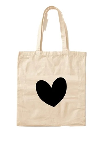 Heart Print Cotton Bag