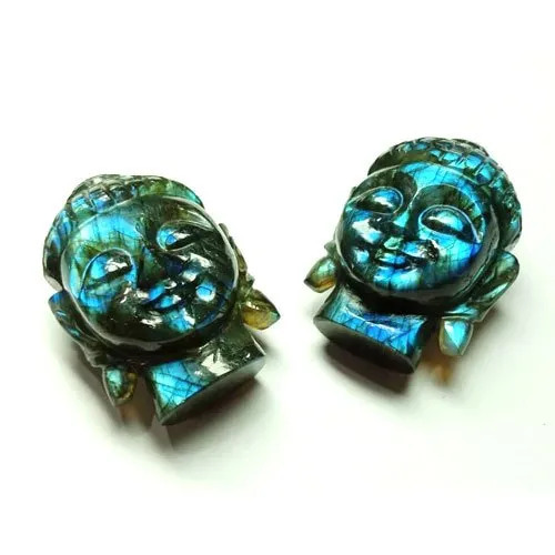 Labradorite Buddha Face Statue